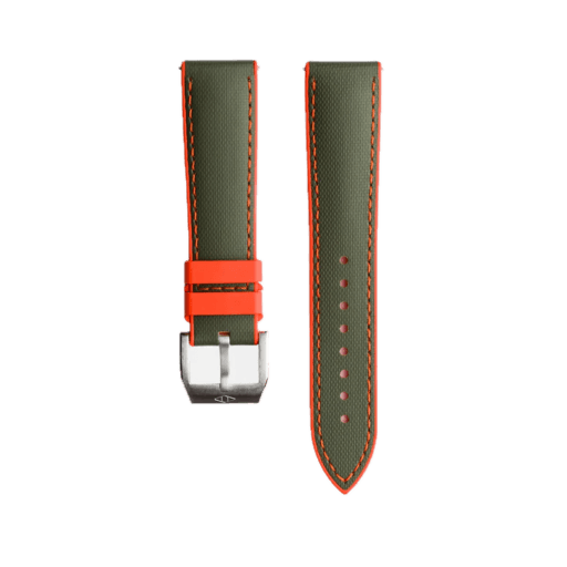 Artem Straps – Khaki Hybrid FKM (Orange Stitching)