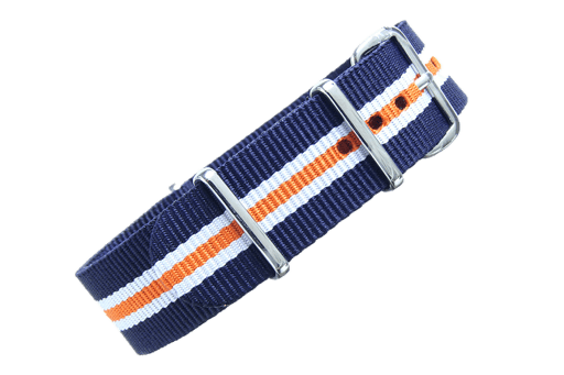 Crown & Buckle – Navy/White/Orange NATO