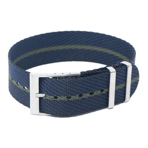 StrapsCo Navy & Green Woven Single Pass