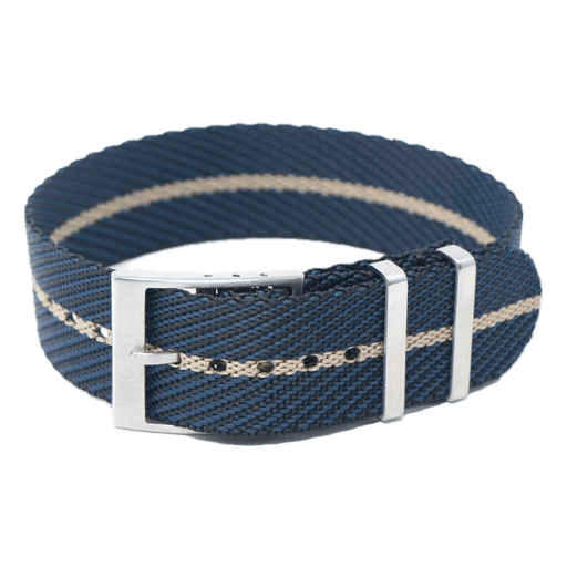 StrapsCo Navy & Tan Woven Single Pass