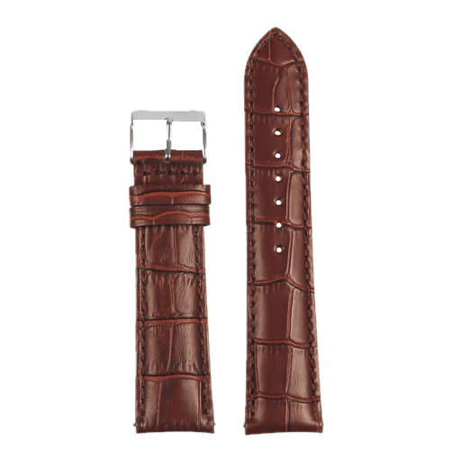 StrapsCo Dark Brown Crocodile Embossed
