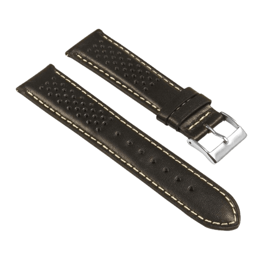 StrapsCo Perforated Leather Rally (White Stitching)