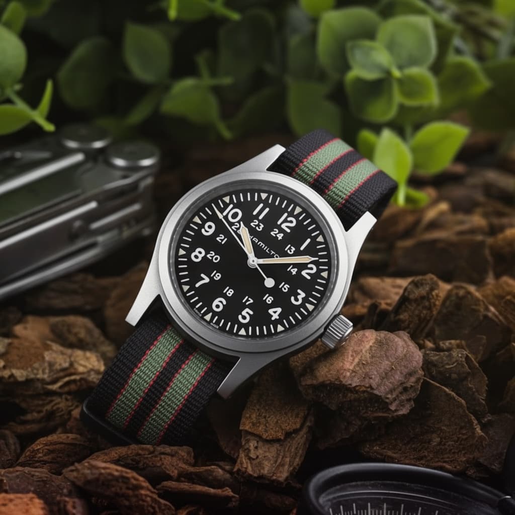 Hamilton Khaki Field on Vintage Bond Nylon strap