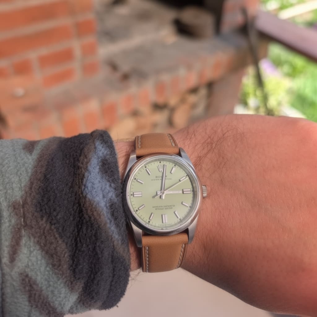 Rolex Oyster Perpetual on Barenia® Leather