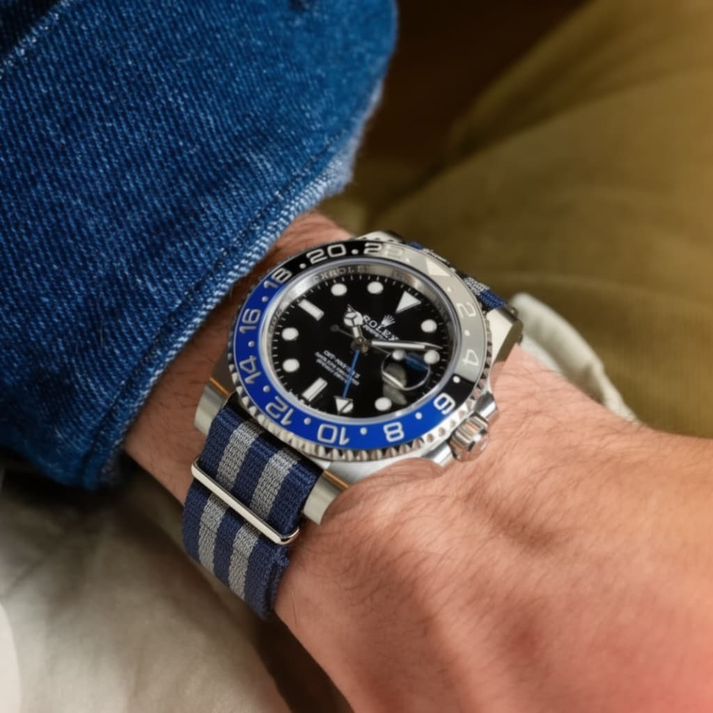 Rolex GMT-Master II on Blue Bond NATO strap