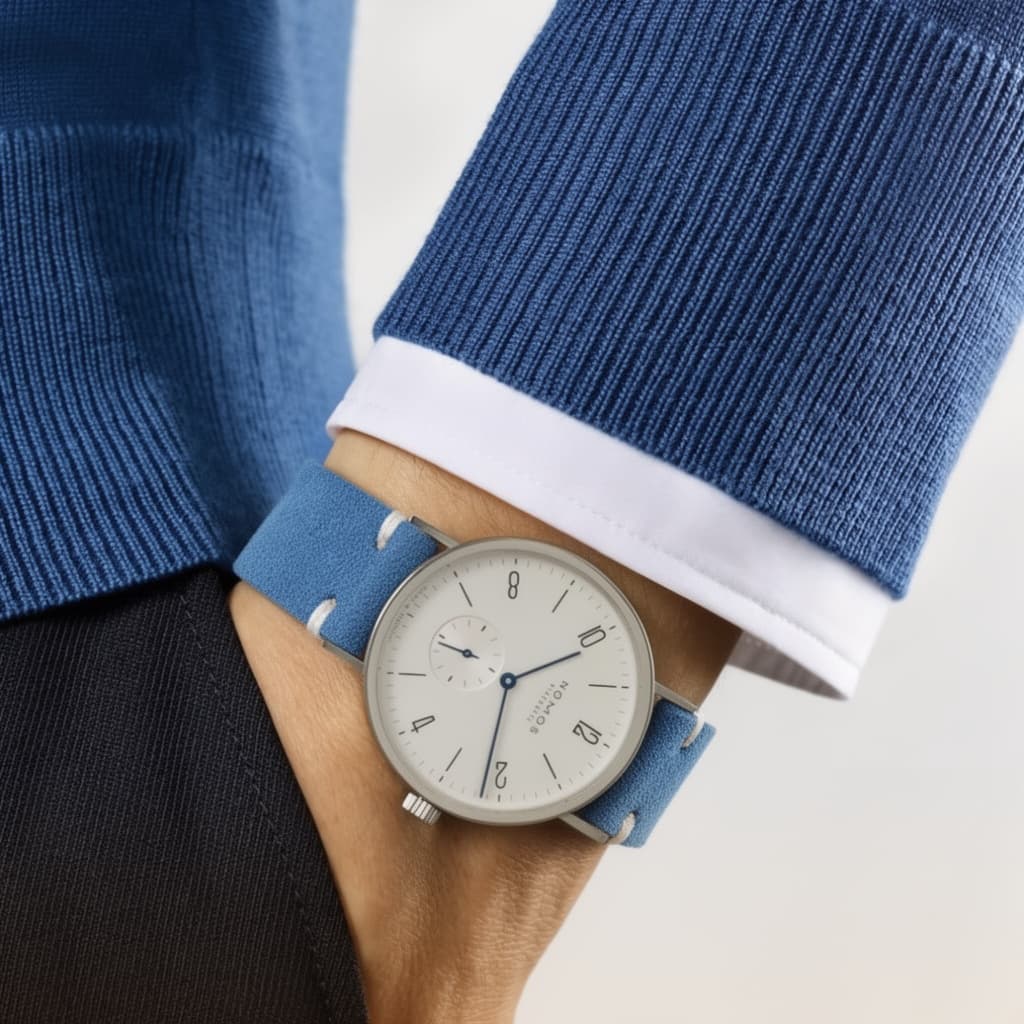 Suede Strap Vintage Ocean Blue