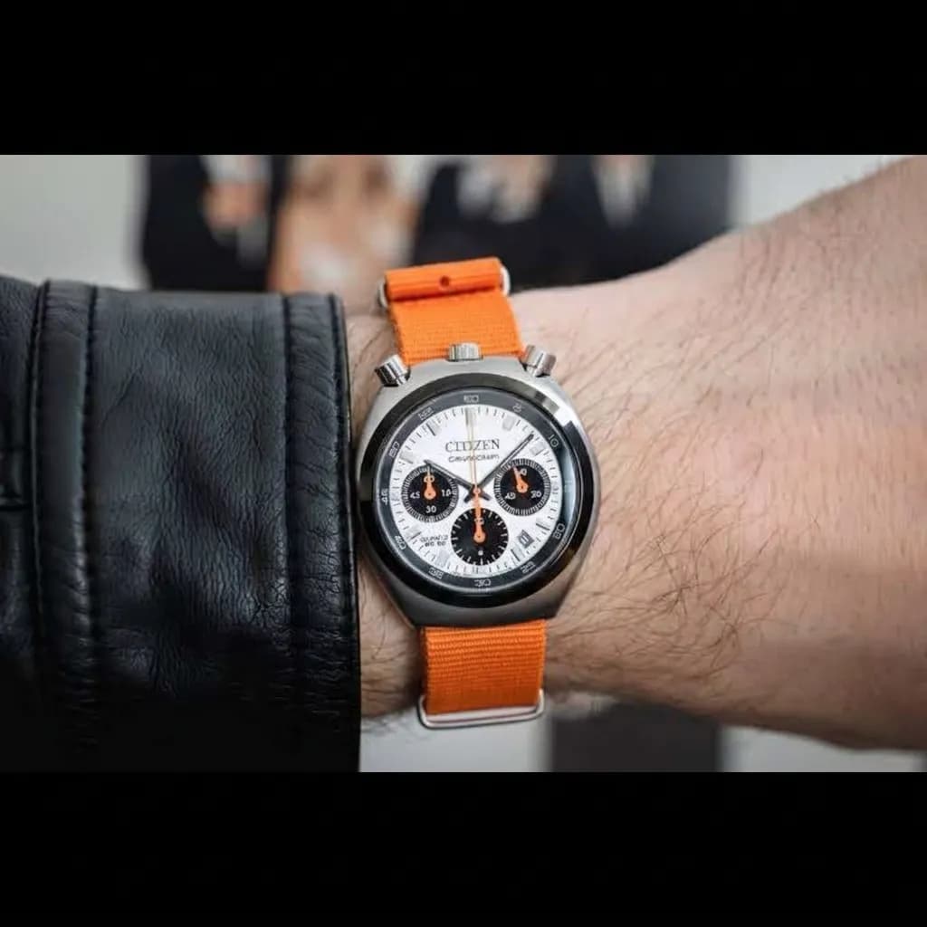Citizen Bullhead Chronograph on Orange NATO strap