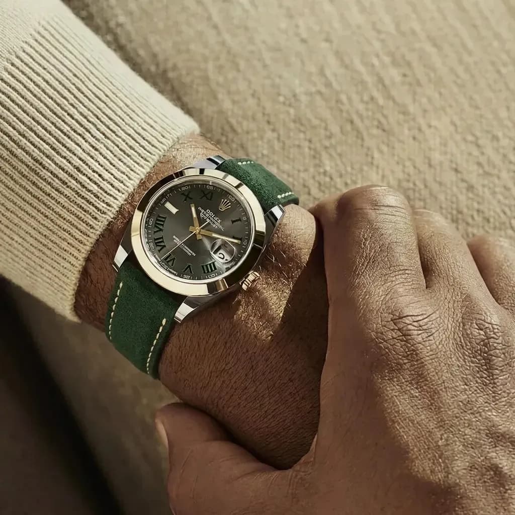 Rolex Datejust 41 on Green Classic Suede strap