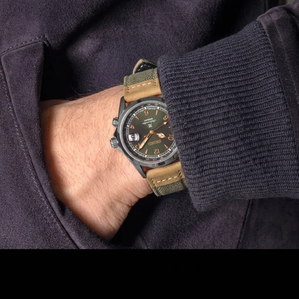 Seiko Prospex Alpinist GMT on Canvas & Leather strap