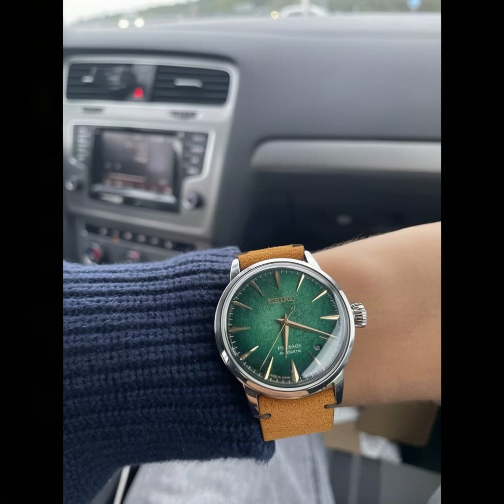 Seiko Presage Cocktail Time on Model 2 Premium - Peanut Brown strap
