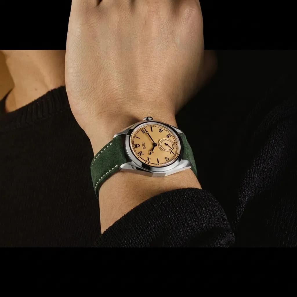 Tudor Monarch on Green Classic Suede
