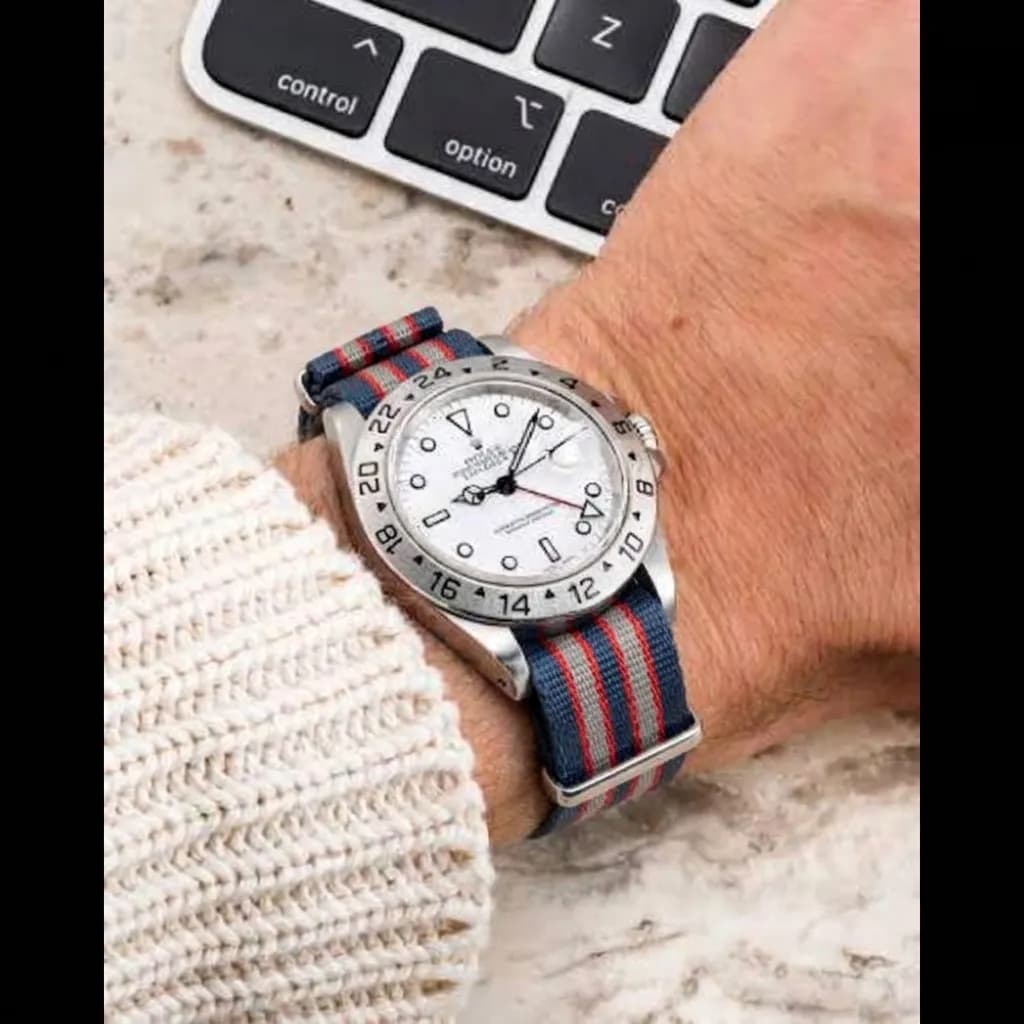 Rolex Explorer II Panda on Commander Nylon