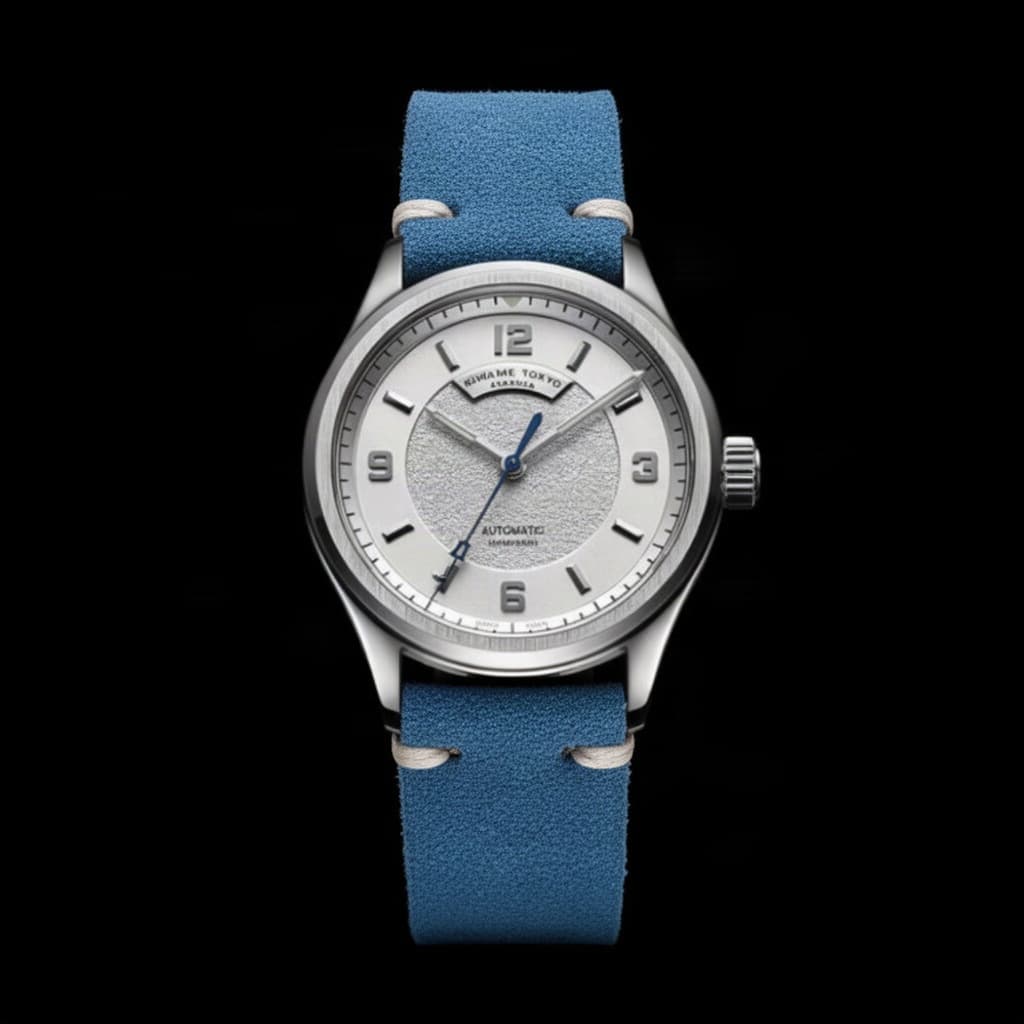 Kiwame Tokyo Asakusa on Vintage Suede Ocean Blue strap