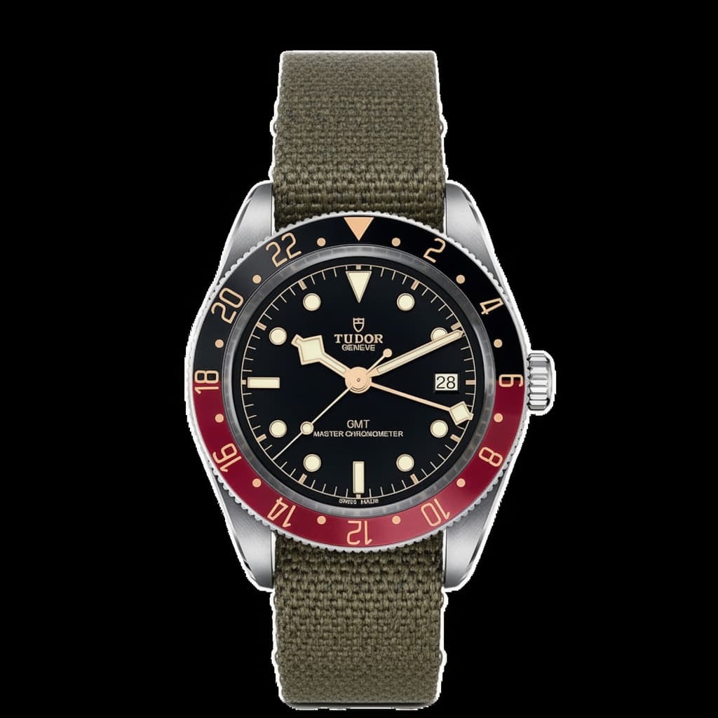 Tudor Black Bay 58 on Orange Pin Stripe NATO strap