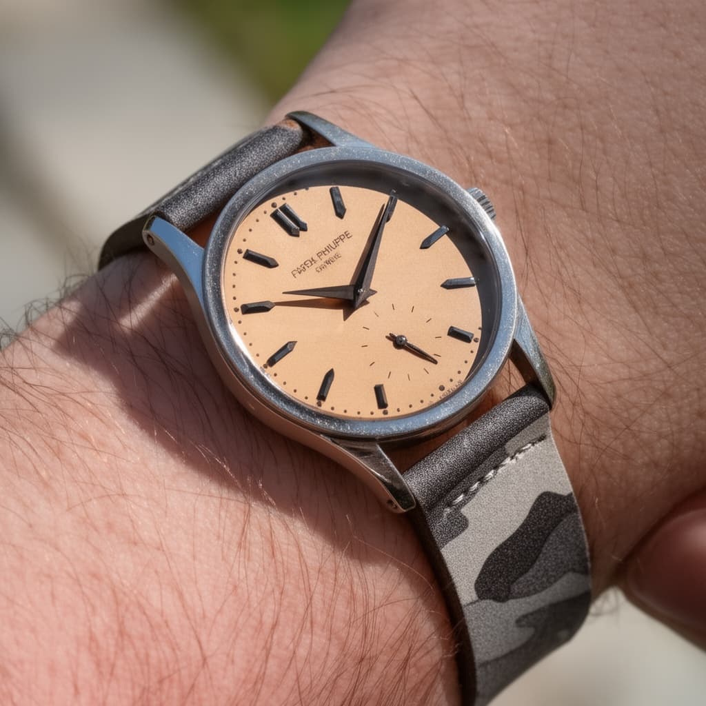 Patek Philippe Calatrava on Arctic Camo Suede