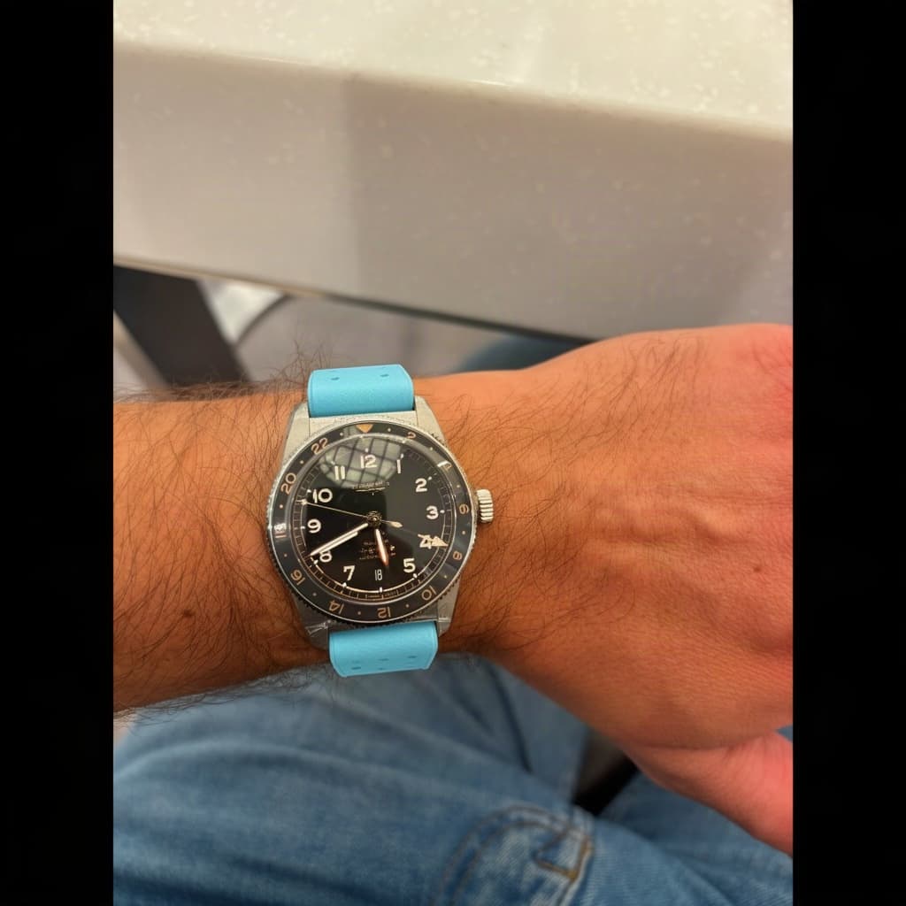 Longines Spirit on Light Blue Tropical Style FKM Rubber