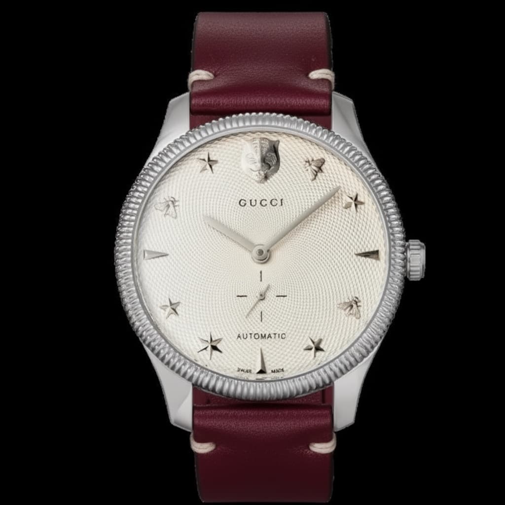 Gucci G-Timeless on Burgundy NATO strap