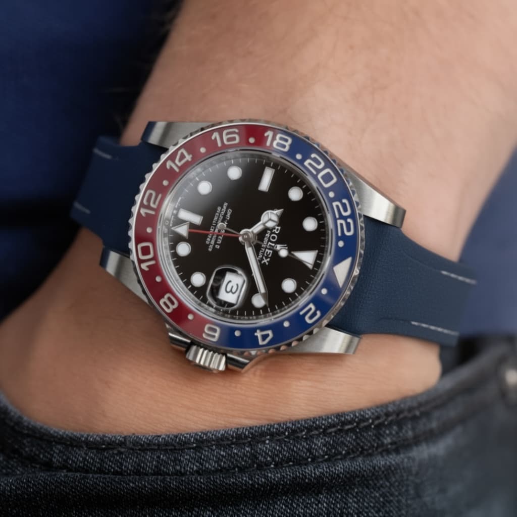 Rolex GMT-Master II "Pepsi" on HydroFlex Sailcloth - Cosmic Tide strap