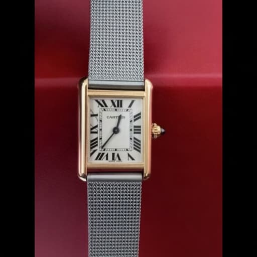 Cartier Tank Louis Cartier on Thin Milanese Mesh strap