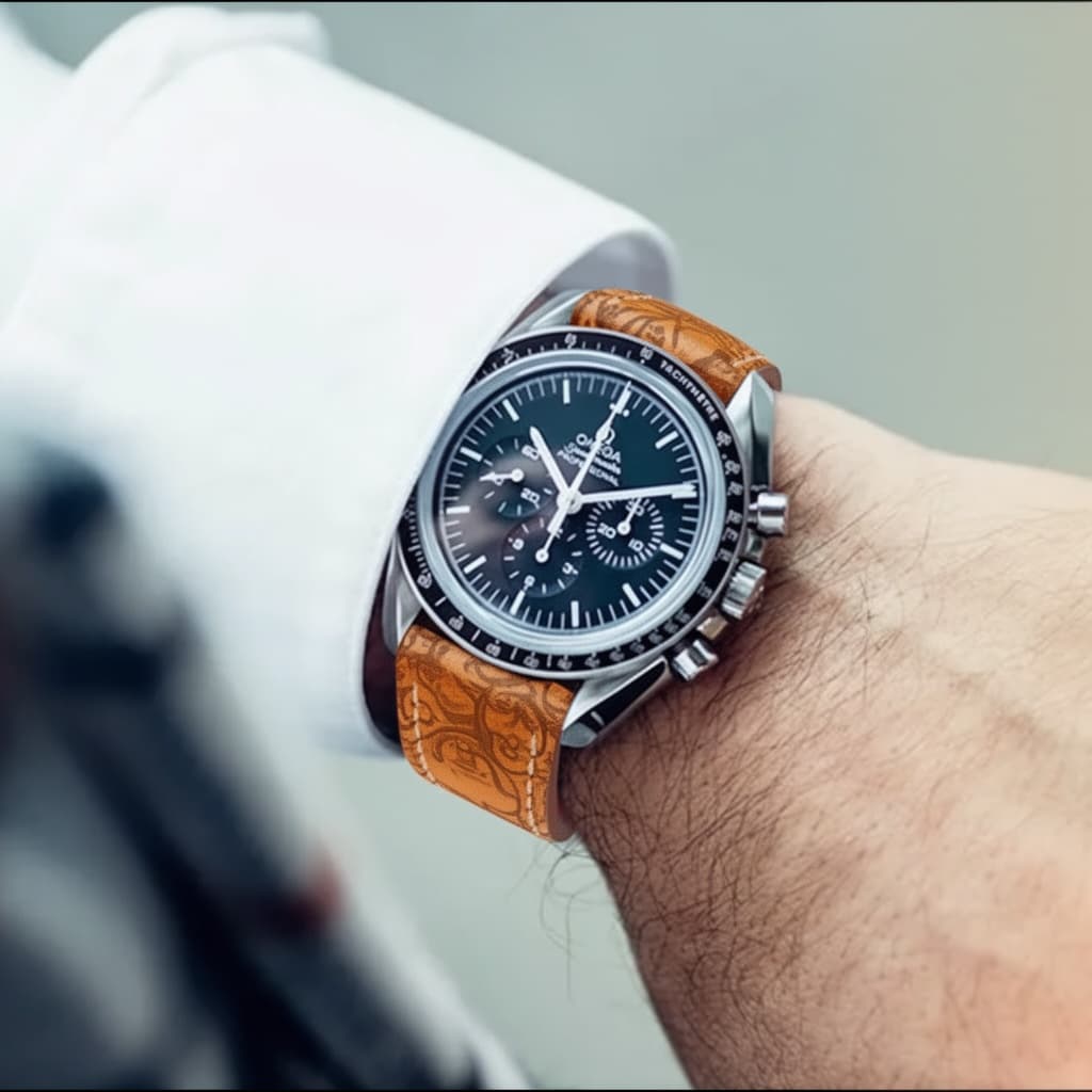 Omega Speedmaster on Weathered Brown Leather strap