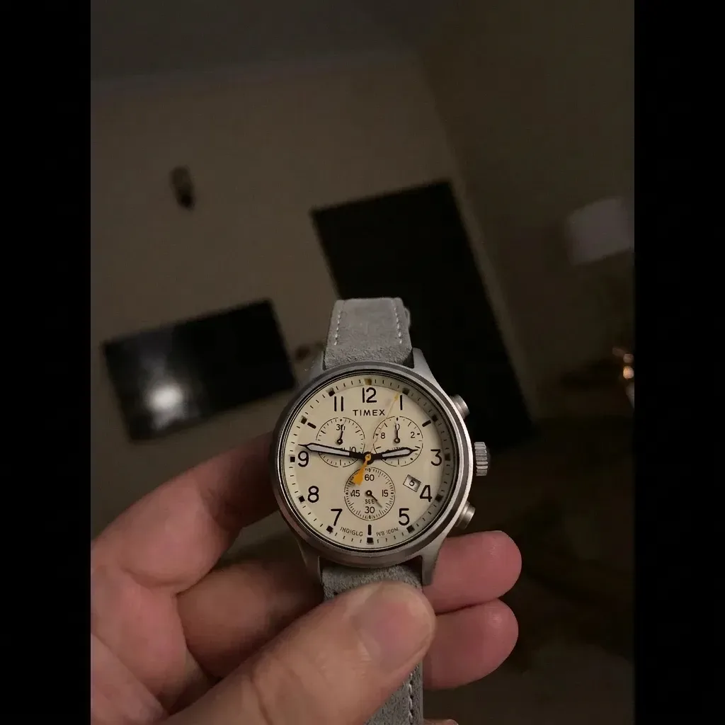 Timex Waterbury Chronograph on Grey Classic Suede