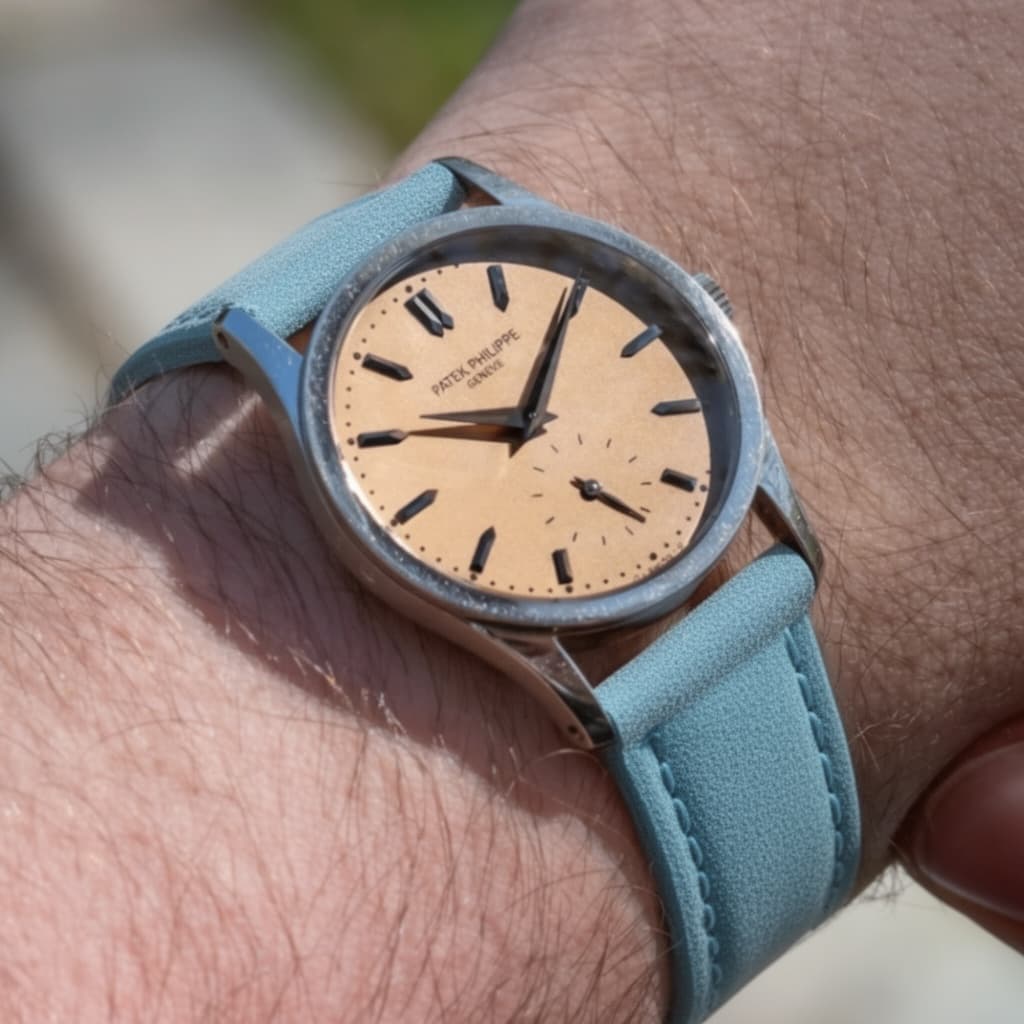 Patek Philippe Calatrava on Classic Suede Light Blue