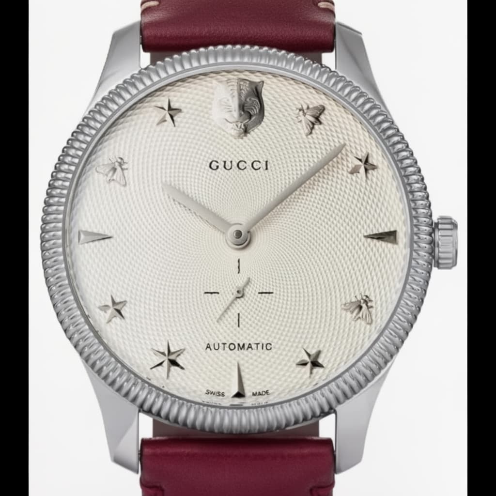 Gucci G-Timeless on Model 2 Premium - Aubergine strap