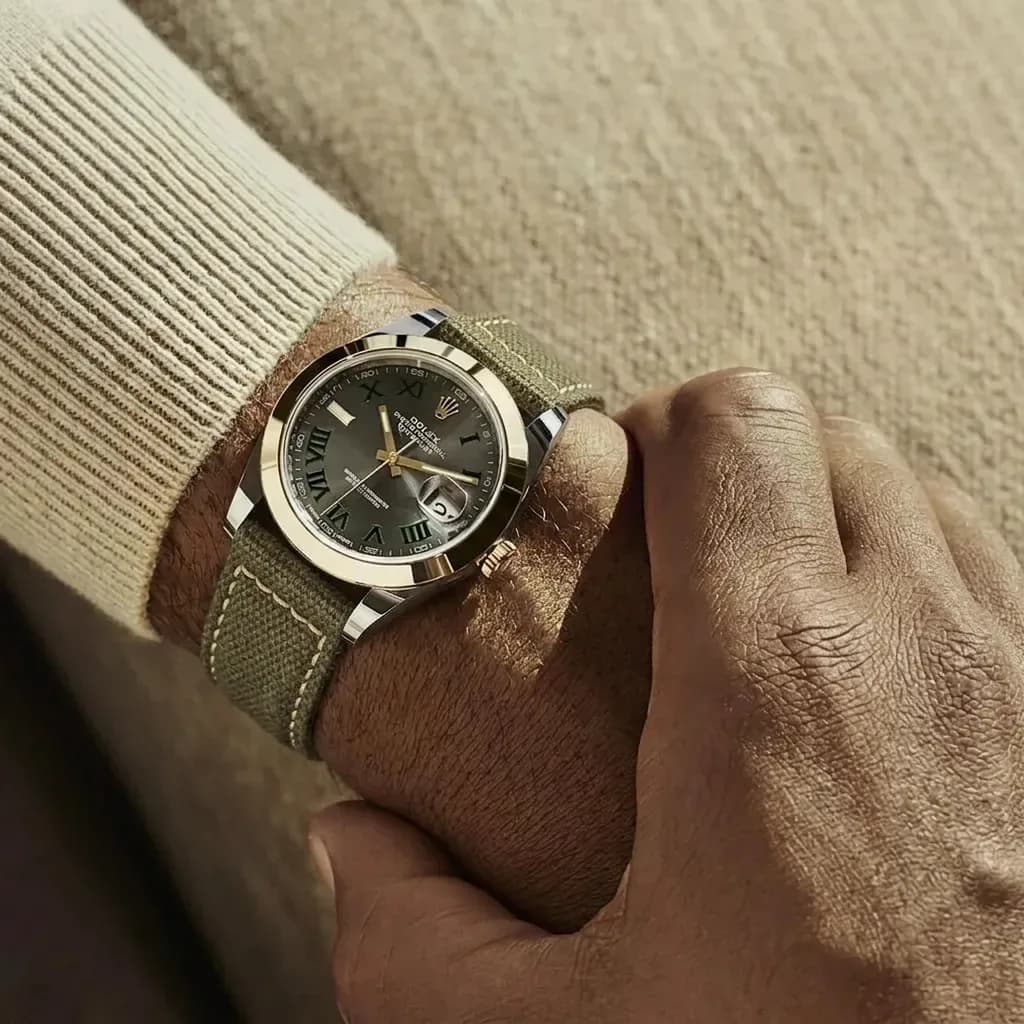 Rolex Datejust on Olive & Tan Canvas & Leather