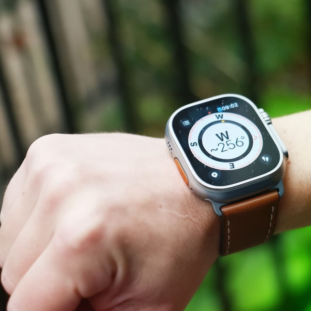 Apple Watch Ultra on Weathered Brown Leather strap