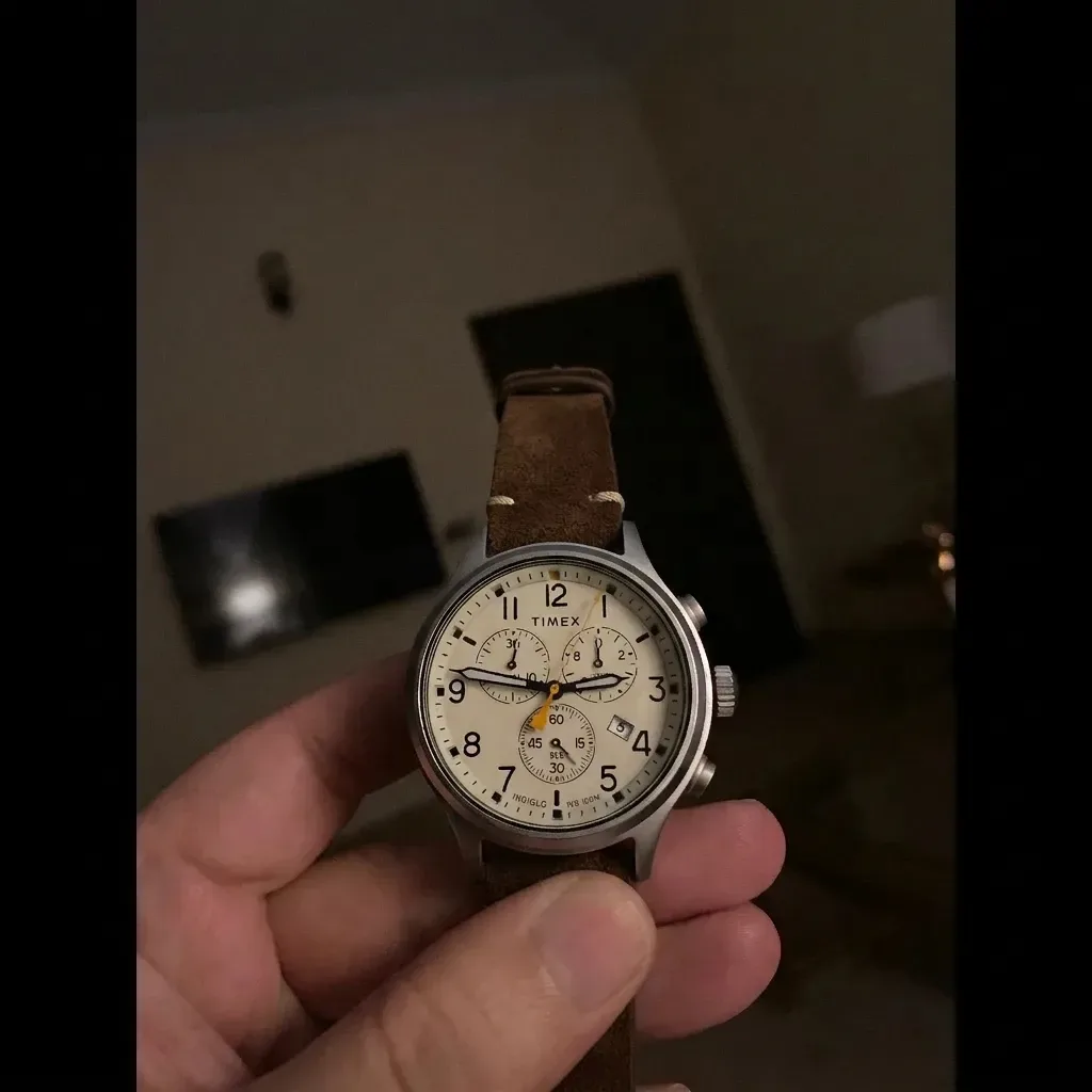 Timex Waterbury Chronograph on Brown Classic Suede