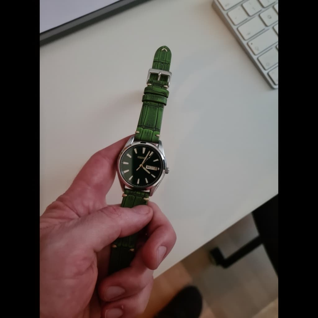 Seiko 5 Sports on Vintage Alligator strap