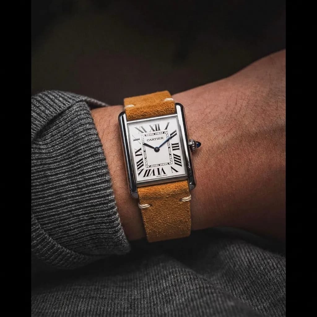 Cartier Tank on Classic Suede strap