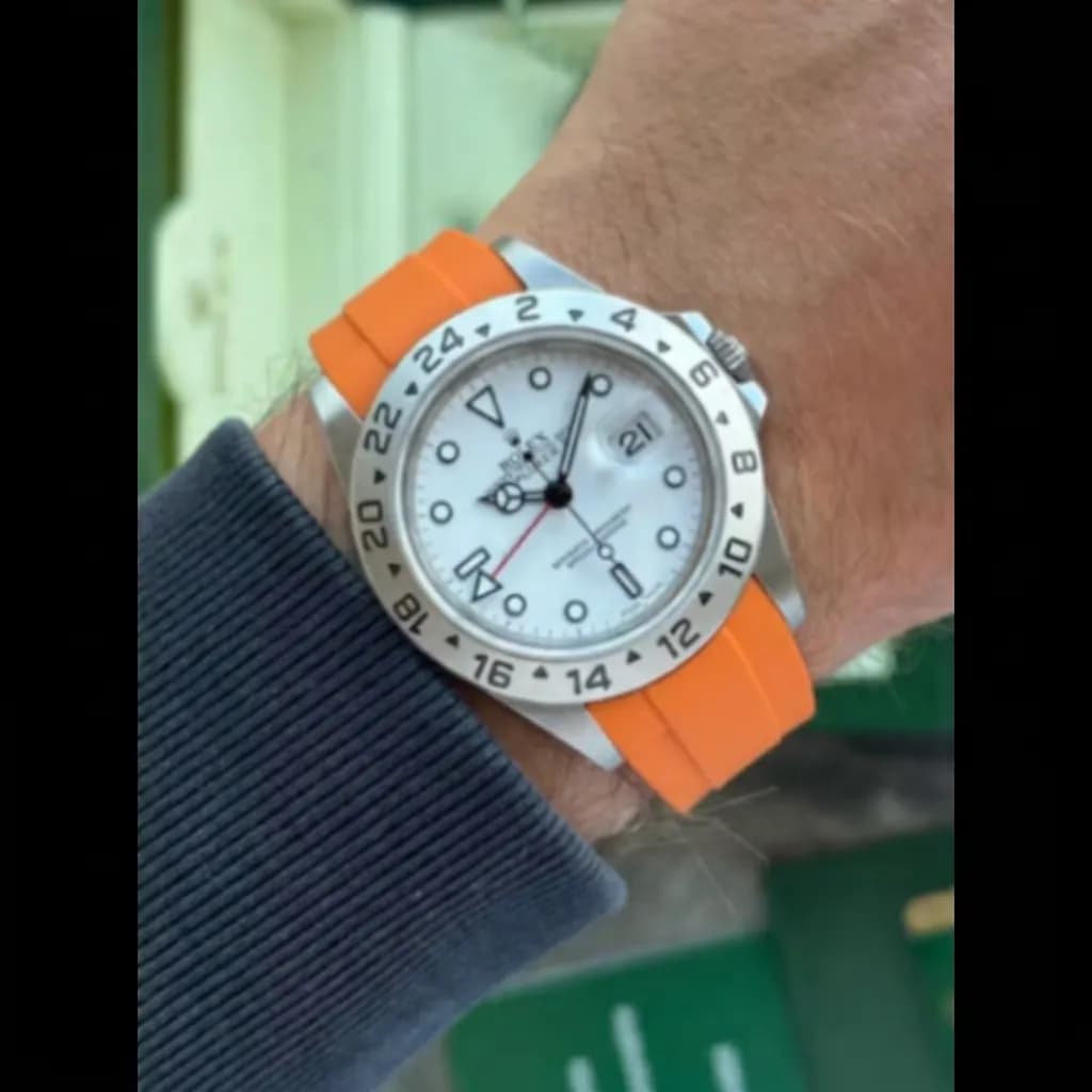 Rolex Explorer II on Smooth FKM Rubber strap