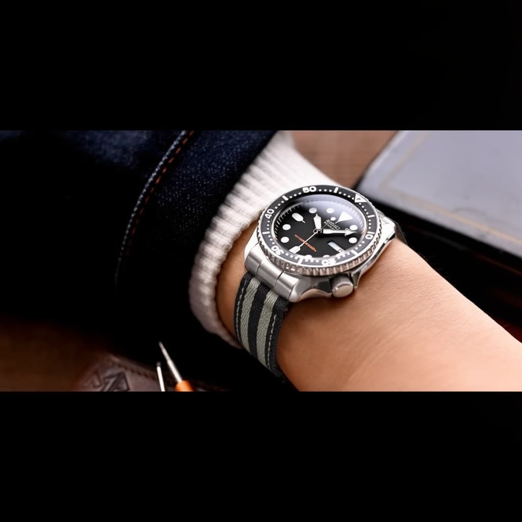 Seiko SKX007 on Blue Bond NATO strap