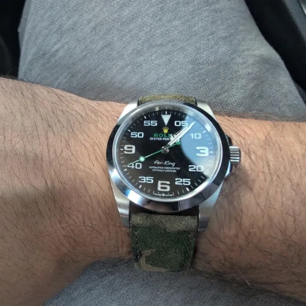 Rolex Air-King on Woods Camo Suede