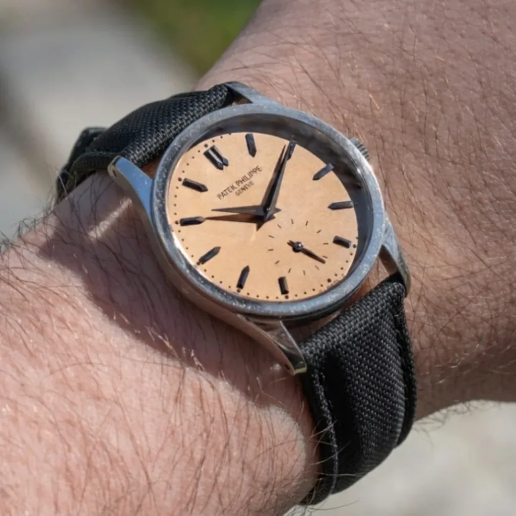 Patek Philippe Calatrava on Black Sailcloth with Black Stitching