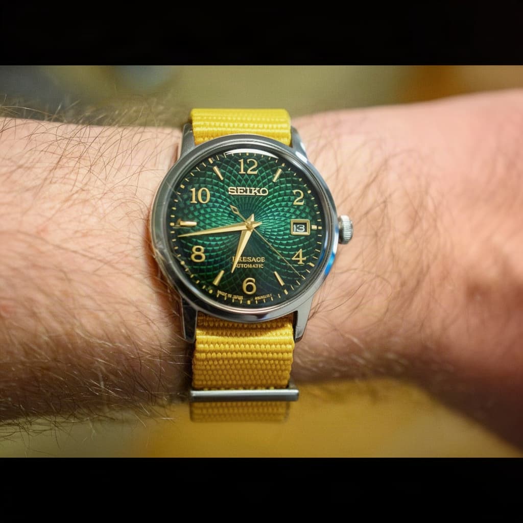 Seiko Presage on US-Made Military - Straw strap
